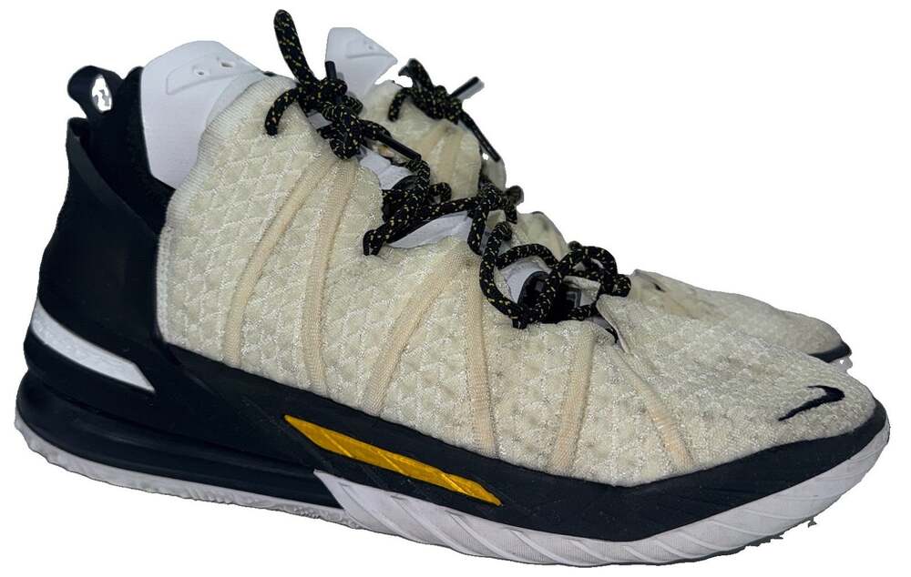 Nike LeBron 18 Lakers Home White Black Gold Basketball Men’s 12 CQ9283-100